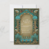 Floral Arch Islamic Wedding RSVP Karte (Vorderseite)