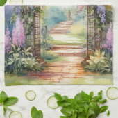 Floral Arch Landscape Geschirrtuch (Gefaltet)