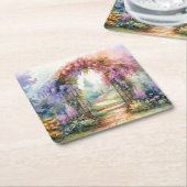 Floral Arch Landscape Rechteckiger Pappuntersetzer (angewinkelt)