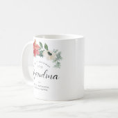 Floral Arch Merry Christmas Oma Kaffeetasse (Vorderseite Links)
