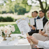 Floral Arch Wedding Ceremony Program Fan Fächer
