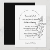 Floral Arch Wedding Invitation Einladung (Vorne/Hinten)