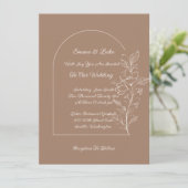 Floral Arch Wedding Invitation Einladung (Stehend Vorderseite)