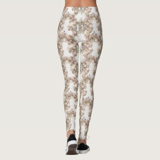 Floral Arches Pattern – Graceful Curved Botanical  Leggings (Rückseite)