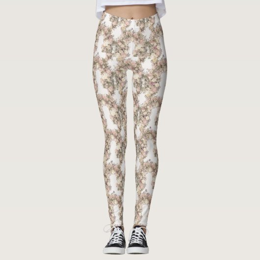 Floral Arches Pattern – Graceful Curved Botanical  Leggings (Vorderseite)
