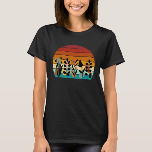 Floral Art At Sunset Boho Wildflowers Wildflower T-Shirt (Vorderseite)