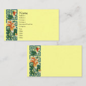Floral Art Border Business Card Visitenkarte (Vorne/Hinten)