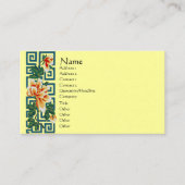 Floral Art Border Business Card Visitenkarte (Vorderseite)