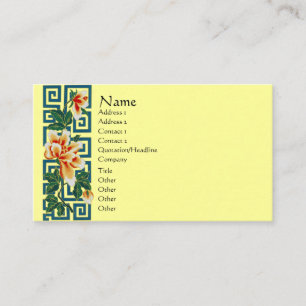Floral Art Border Business Card Visitenkarte