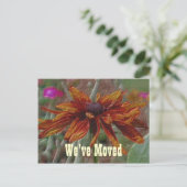 Floral Art Daisy Moving New Address Postcard Ankündigungspostkarte (Stehend Vorderseite)