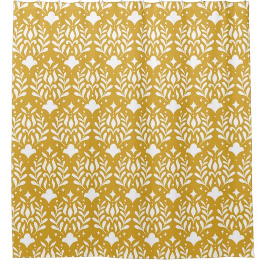 Floral Art Deco: Moderne Damaskus Duschvorhang (Vorderseite)