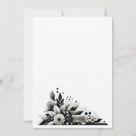 Floral Art Deco Party Einladung (Rückseite)