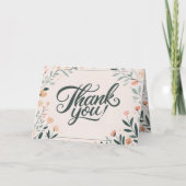 Floral Art Deco Retro Hochzeit Danke Karte (Vorderseite)