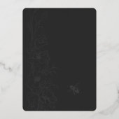 Floral Art Deco Slate & Black Wedding Einladung (Rückseite)