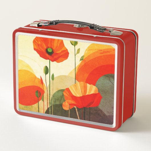 Floral Art Lunch Box – Colorful Poppy Design (Rückseite)