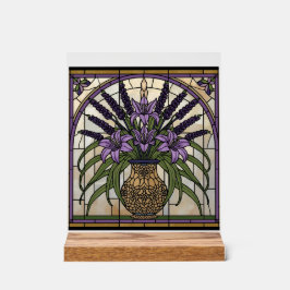 Floral Art Nouveau Acrylic Stained Glass Wall Art  Acrylschild