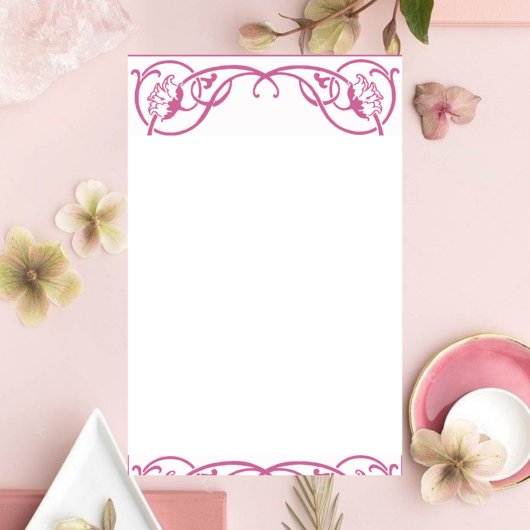 Floral Art Nouveau Border Customizable Briefpapier