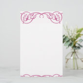 Floral Art Nouveau Border Customizable Briefpapier (Stehend Vorderseite)
