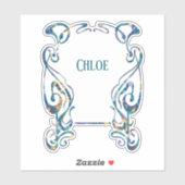 Floral Art Nouveau Frame Custom-Cut Vinyl Sticker (Blatt)