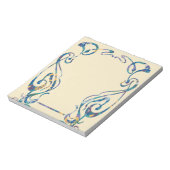 Floral art nouveau frame Notepad Notizblock (Rotiert)