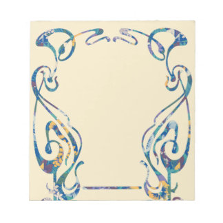 Floral art nouveau frame Notepad Notizblock