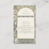 Floral Art Nouveau Grüne Hochzeit Begleitkarte (Vorderseite)