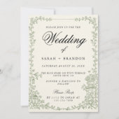 Floral Art Nouveau–Inspired Wedding Stationery Einladung (Vorderseite)