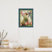 Floral Art Nouveau Lady Poster (Küche)