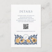 Floral Art Nouveau Monogram Details Card mit QR Begleitkarte (Vorderseite)