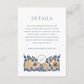 Floral Art Nouveau Monogram Wedding Details Card Begleitkarte (Vorderseite)