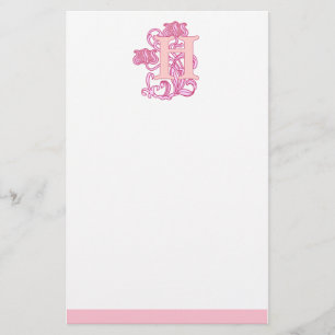 Floral Art Nouveau Monogramm Briefpapier