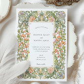 Floral Art Nouveau Wedding Bougainvillea Shield Einladung