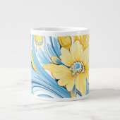 Floral art pattern Extra-Large Mug Jumbo-Tasse (Vorderseite)