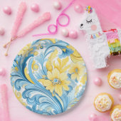 Floral art pattern pappteller (Party)