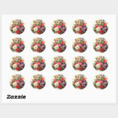 Floral Art Round Sticker (Blatt)