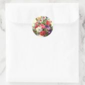 Floral Art Round Sticker (Tasche)