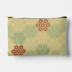 Floral (Asanoha) Muster Golden Zubehörtasche