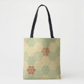 Floral (Asanoha) Pattern Gold Tasche (Vorderseite)