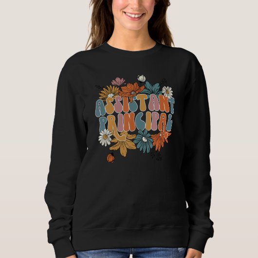 Floral Assistant Principal Hello Fall Autumn Thank Sweatshirt (Vorderseite)