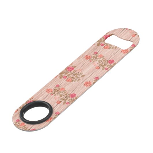 Floral auf Holz anpassen Popularität Speed Flaschenöffner (Rückseite Schrägansicht)