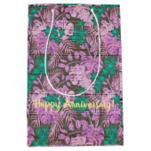 Floral auf Holz Populäre Anpassung von Text Mittlere Geschenktüte (Vorderseite)