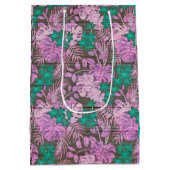 Floral auf Holz Populäre Anpassung von Text Mittlere Geschenktüte (Rückseite)