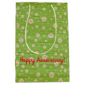 Floral auf Holz Populäre Anpassung von Text Mittlere Geschenktüte (Vorderseite)