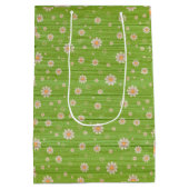 Floral auf Holz Populäre Anpassung von Text Mittlere Geschenktüte (Rückseite)