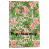 Floral auf Holz Populäre Anpassung von Text Mittlere Geschenktüte (Vorderseite)