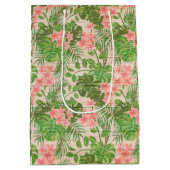 Floral auf Holz Populäre Anpassung von Text Mittlere Geschenktüte (Rückseite)