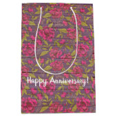 Floral auf Holz Populäre Anpassung von Text Mittlere Geschenktüte (Vorderseite)