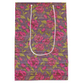 Floral auf Holz Populäre Anpassung von Text Mittlere Geschenktüte (Rückseite)