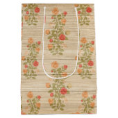 Floral auf Holz Populäre Anpassung von Text Mittlere Geschenktüte (Rückseite)