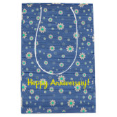 Floral auf Holz Populäre Anpassung von Text Mittlere Geschenktüte (Vorderseite)